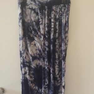 Long Blue Skirt (with white tie dye designs)